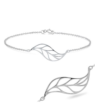 Huge Leaf Silver Bracelet BRS-214